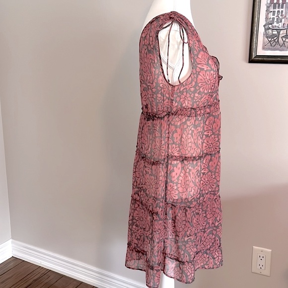 2 For $25 - AE American Eagle Sheer Print Dress Beach Coverup - Size 8 - Picture 10 of 14